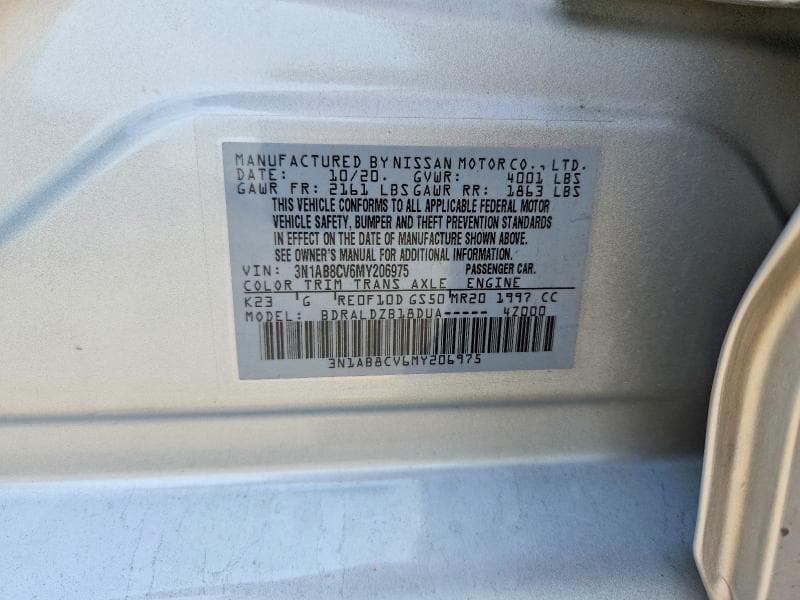 2021 NISSAN SENTRA SV 12