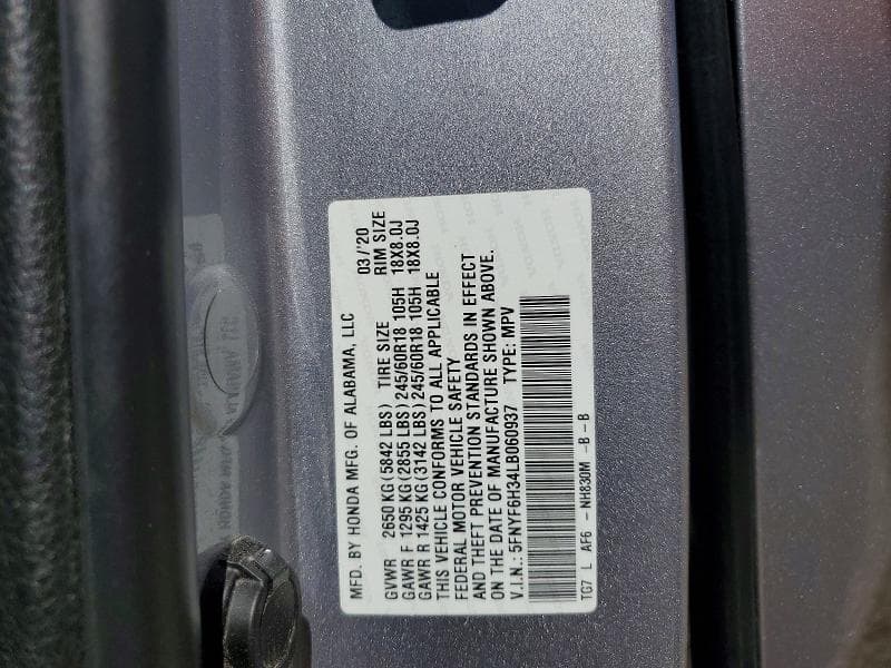 2020 HONDA PILOT EX 13