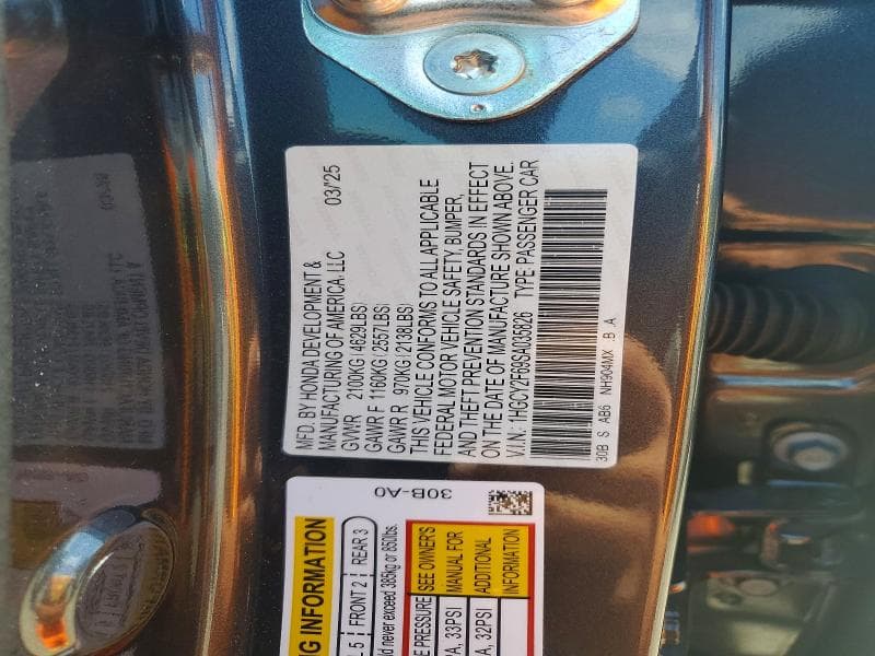 2025 HONDA ACCORD HYBRID EXL HYBRID EXL 12