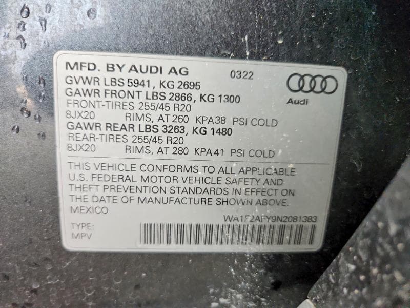 2022 AUDI Q5 E PRESTIGE 55 12