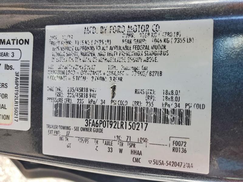 2020 FORD FUSION SE SE 13