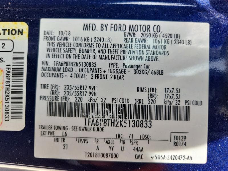 2019 FORD MUSTANG 13