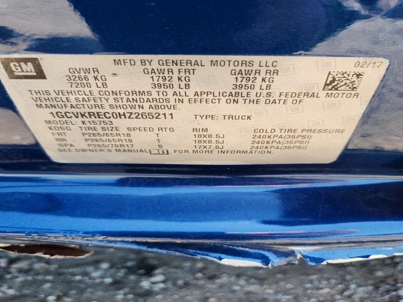 2017 CHEVROLET SILVERADO K1500 LT K1500 LT 13