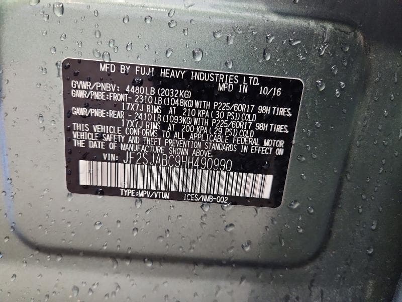 2017 SUBARU FORESTER 2.5I 2.5I 13