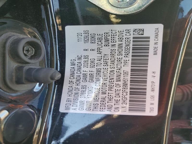 2021 HONDA CIVIC SPORT 12