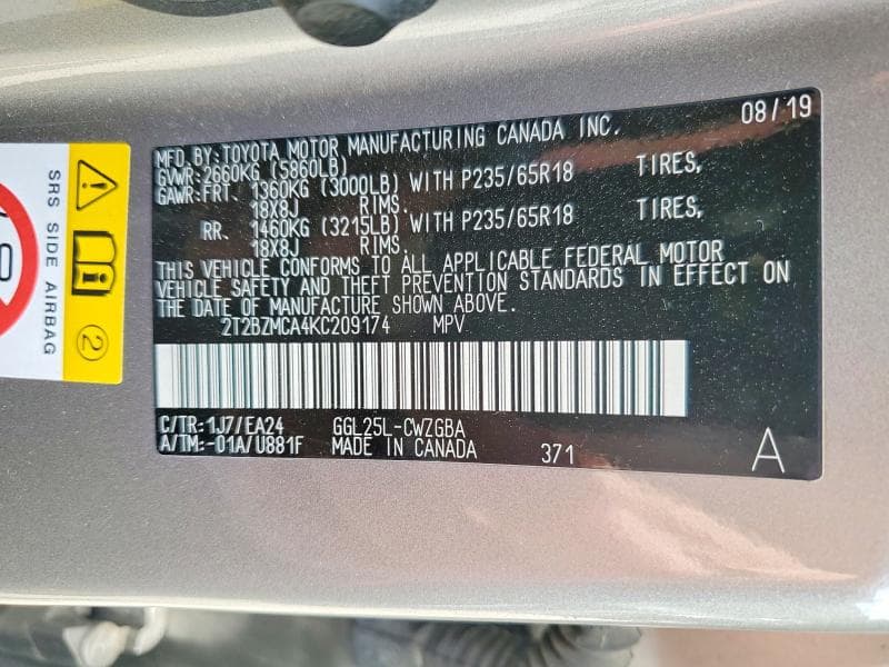 2019 LEXUS RX 350 BASE 13