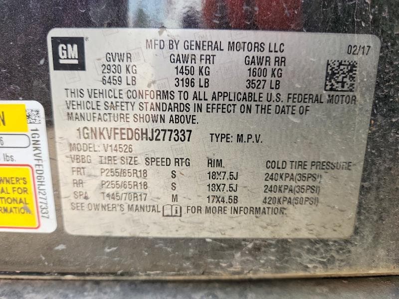 2017 CHEVROLET TRAVERSE LS 13