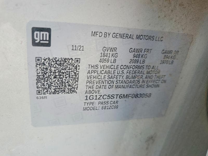 2021 CHEVROLET MALIBU LS 12