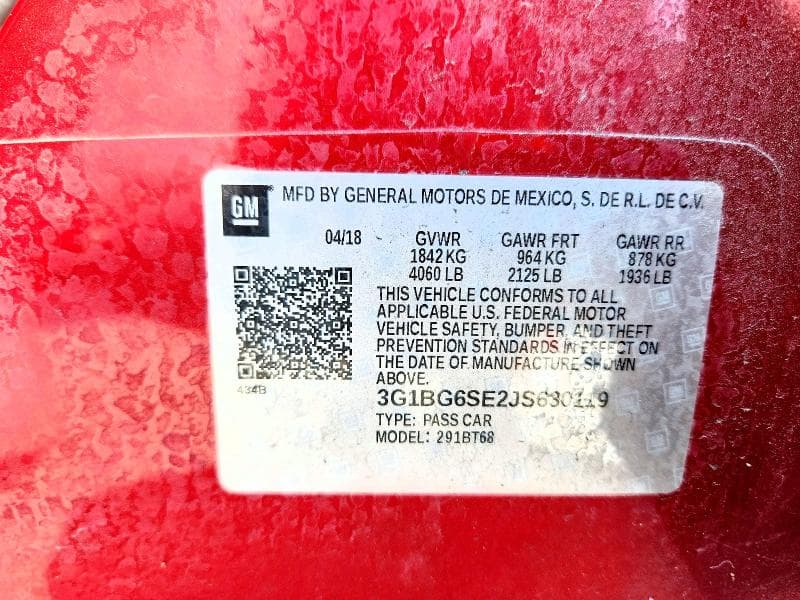 2018 CHEVROLET CRUZE LT 13