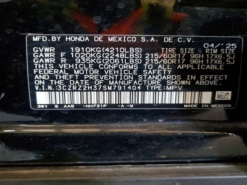 2025 HONDA HR-V LX 13
