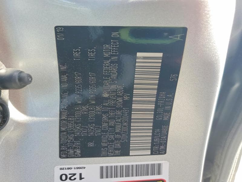 2019 TOYOTA SIENNA XLE PREMIUM 8-PASSENGER 13