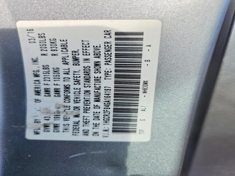 2016 HONDA ACCORD EXL EXL 13