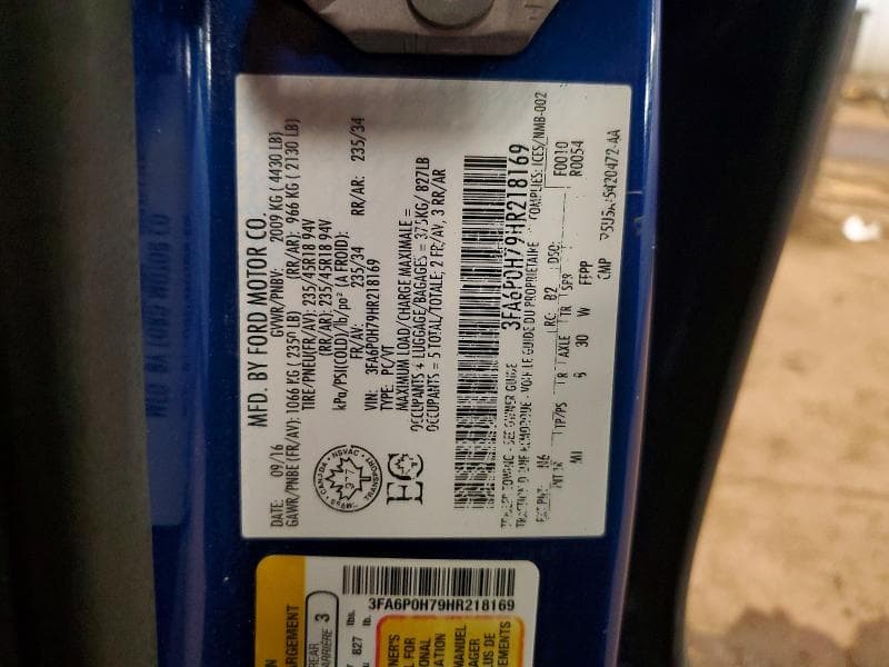 2017 FORD FUSION SE 12