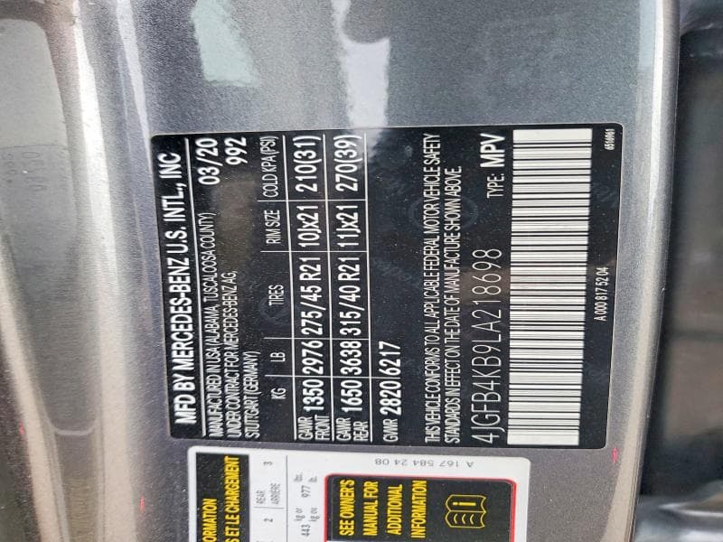 2020 MERCEDES-BENZ GLE 350 4MATIC 350 4MATIC 13