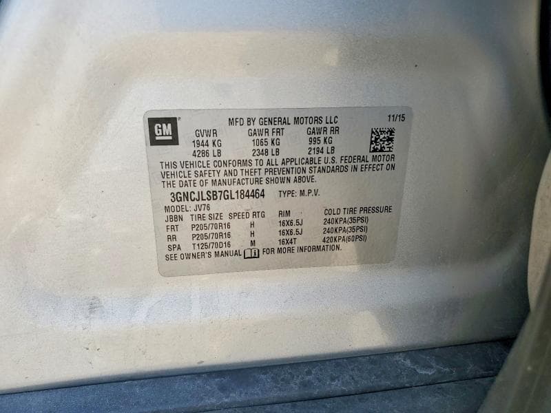 2016 CHEVROLET TRAX 1LT 12