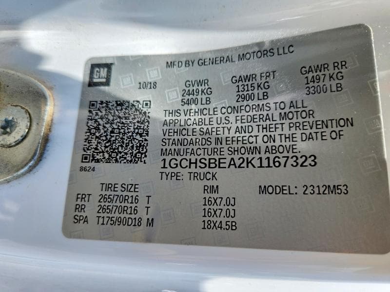 2019 CHEVROLET COLORADO 12