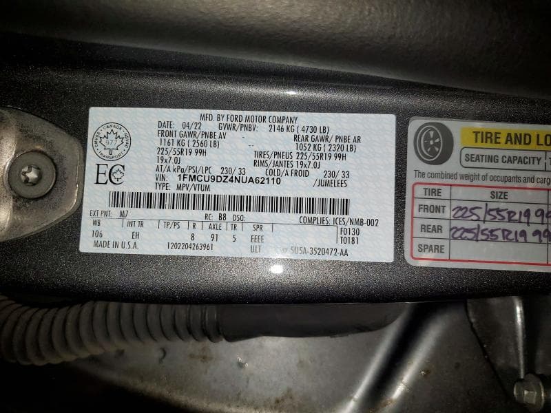 2022 FORD ESCAPE TITANIUM TITANIUM 13