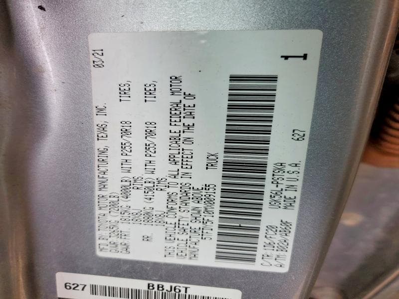 2021 TOYOTA TUNDRA SR5 SR5 13