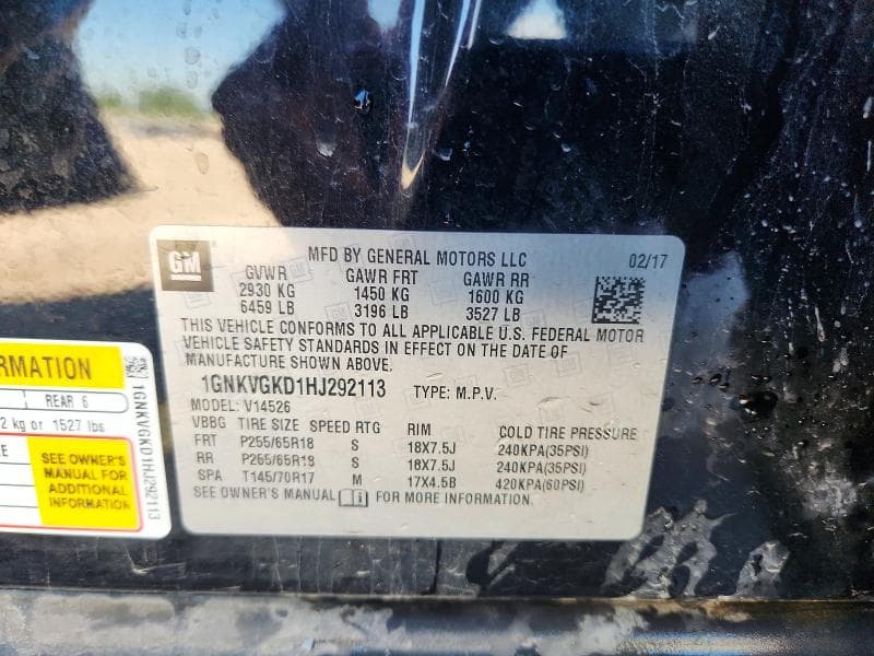 2017 CHEVROLET TRAVERSE LT 14
