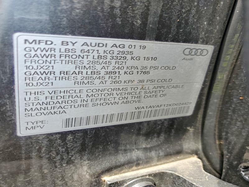 2019 AUDI Q8 PREMIUM PREMIUM 13