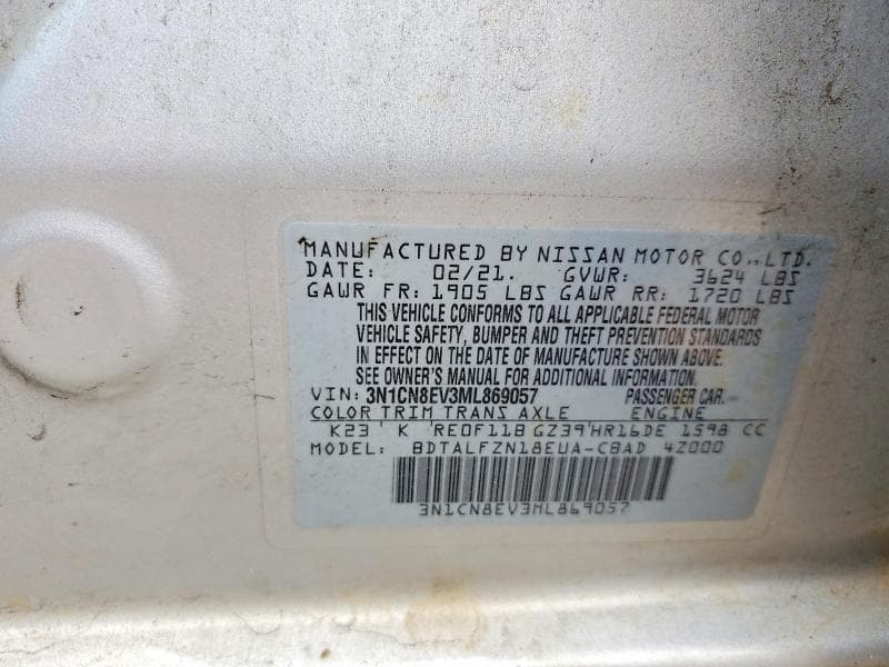 2021 NISSAN VERSA 13
