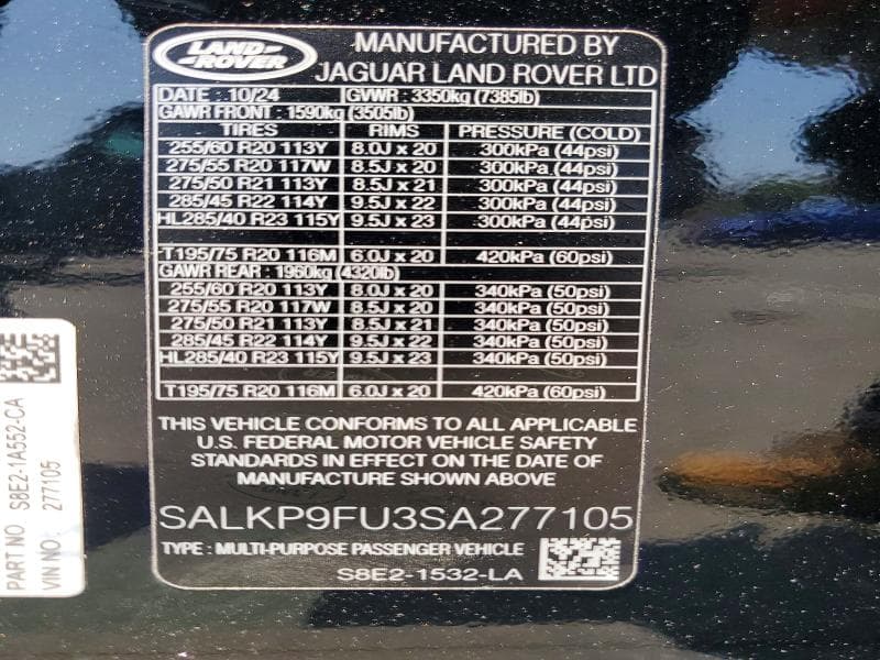 2025 LAND ROVER RANGE ROVER SE 14