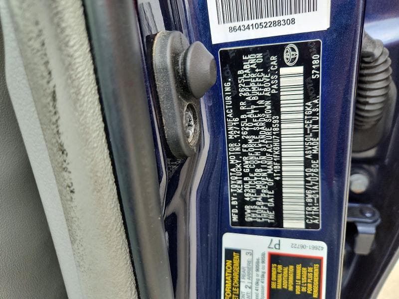 2017 TOYOTA CAMRY XLE XLE 12