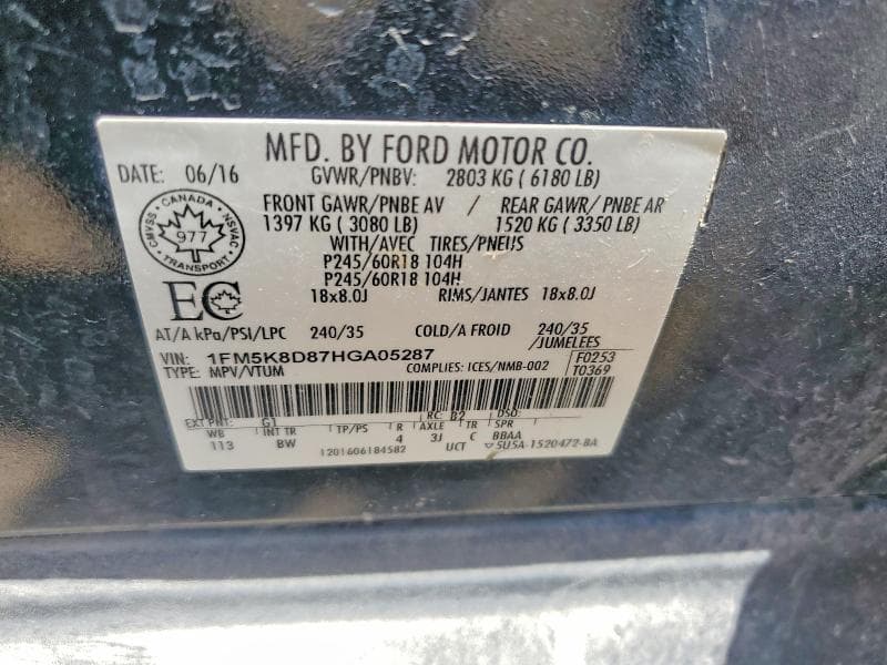 2017 FORD EXPLORER XLT 13