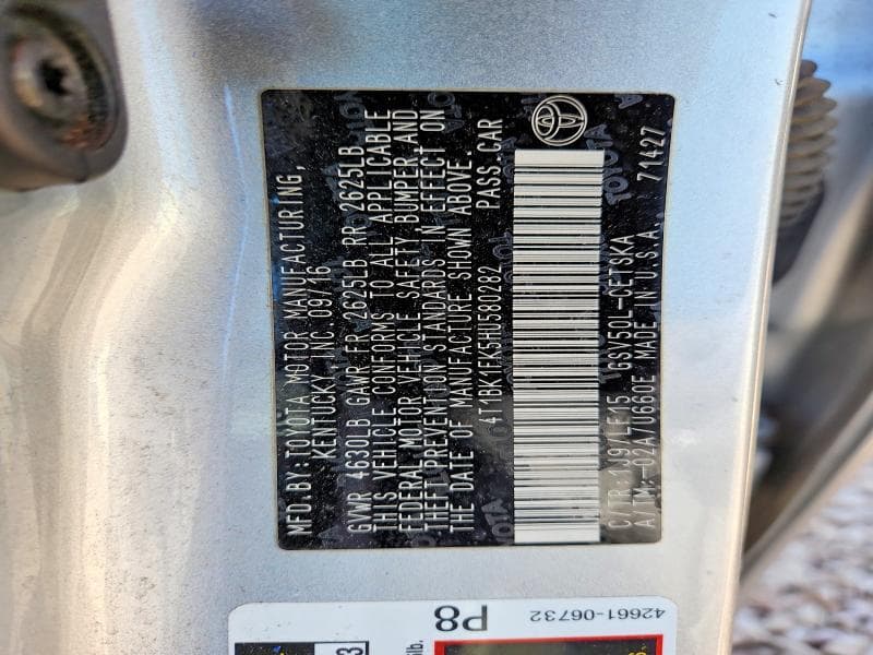 2017 TOYOTA CAMRY XSE V6 XSE V6 12