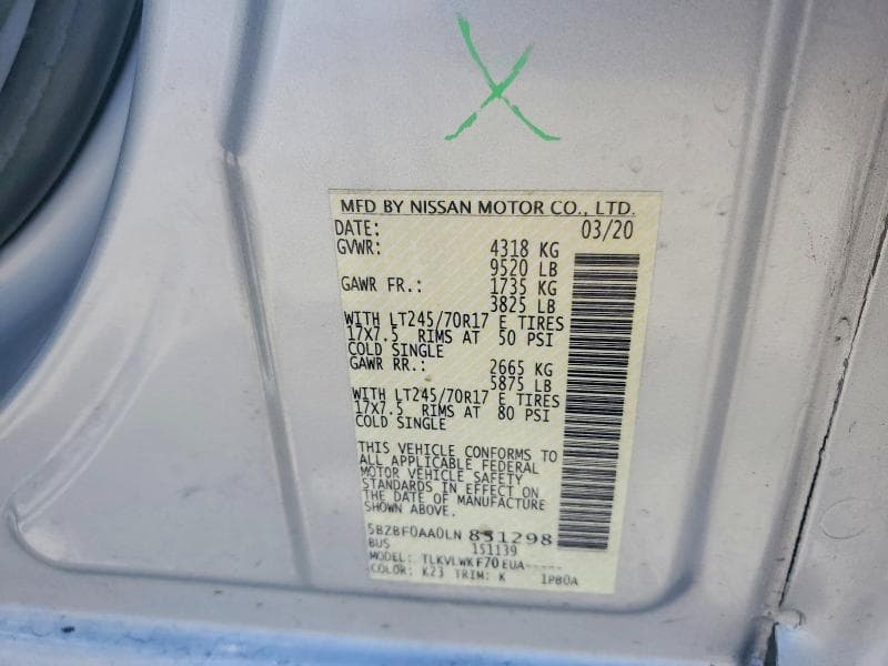 2020 NISSAN NV 3500 HD S 3500 HD S 14