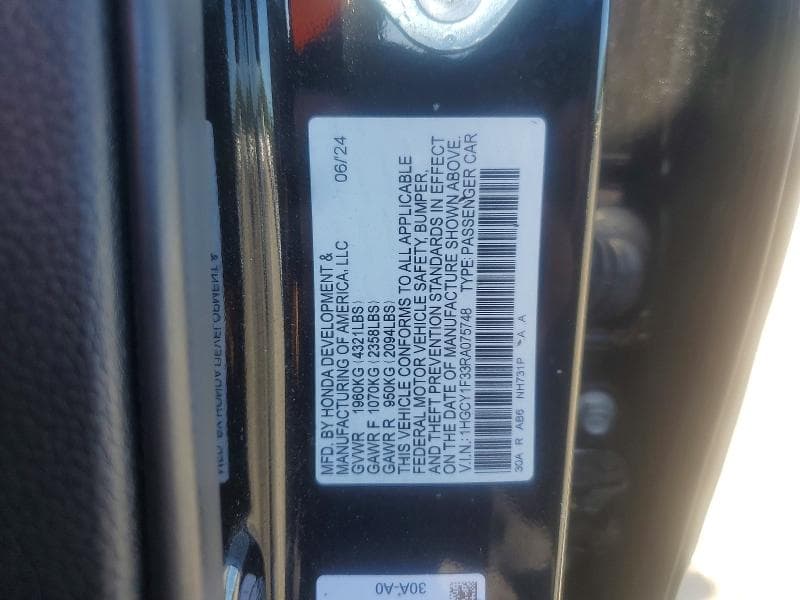 2024 HONDA ACCORD EX EX 12