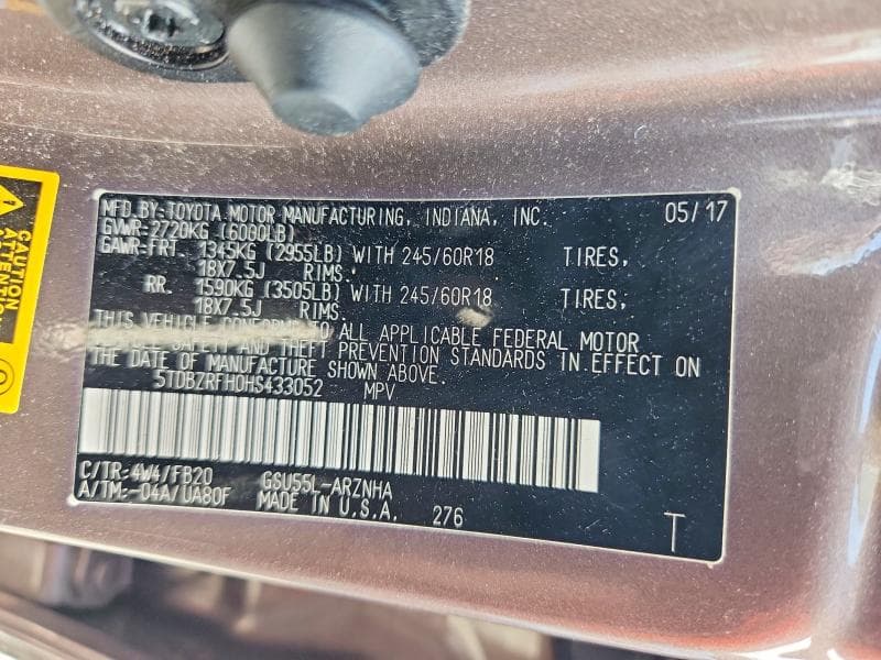 2017 TOYOTA HIGHLANDER LE LE 13
