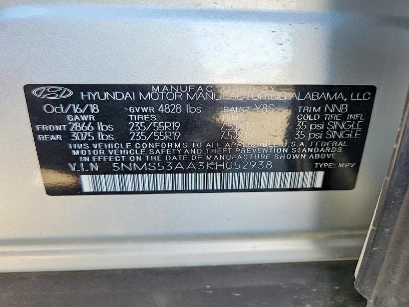 2019 HYUNDAI SANTA FE ULTIMATE 2.0T ULTIMATE 2.0T 13