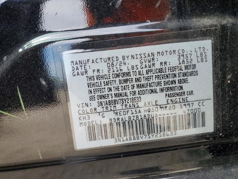 2025 NISSAN SENTRA S 12