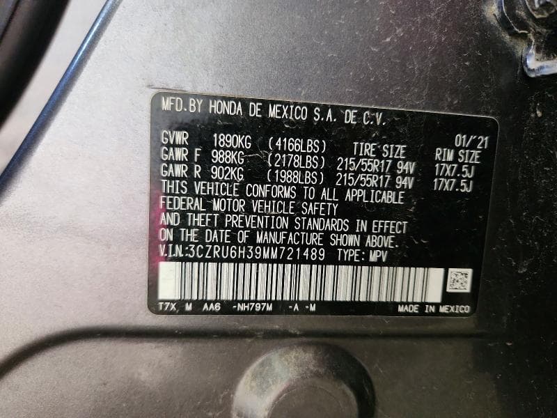 2021 HONDA HR-V LX 12