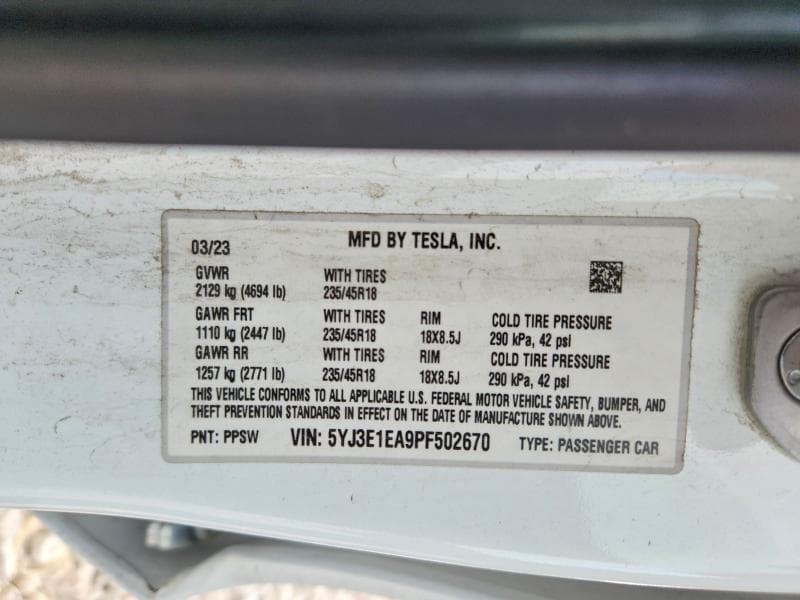 2023 TESLA MODEL 3 12