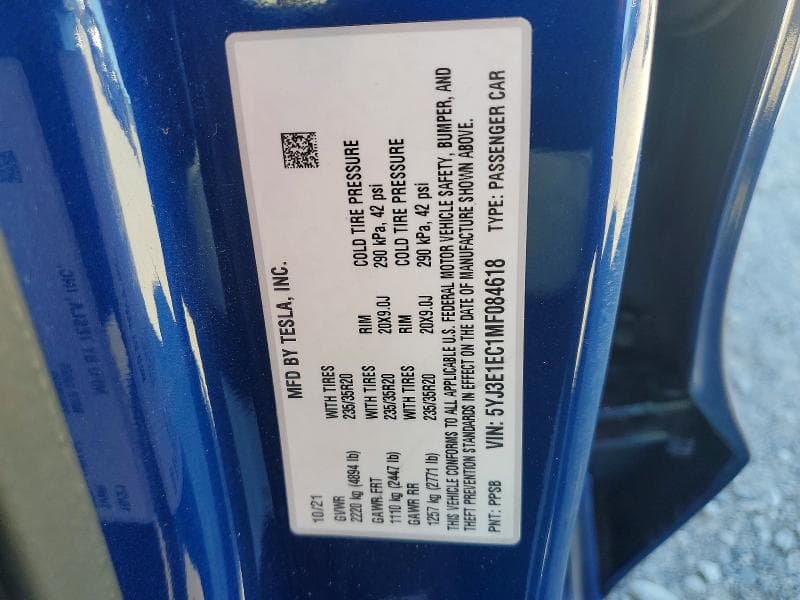 2021 TESLA MODEL 3 12
