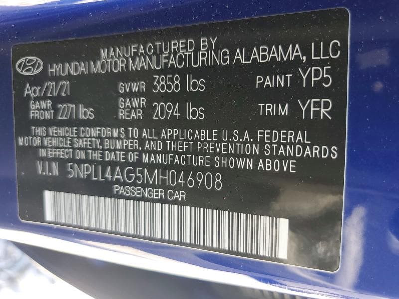 2021 HYUNDAI ELANTRA SE SE 12