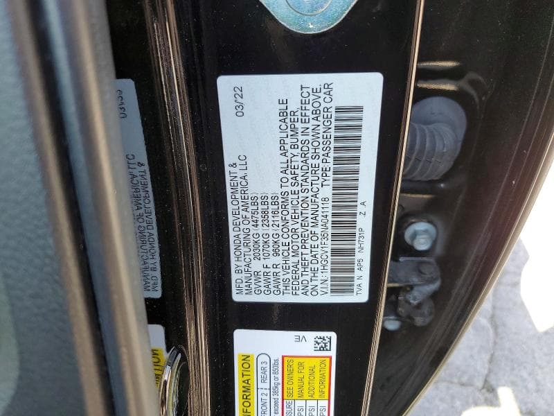 2022 HONDA ACCORD SPORT 12