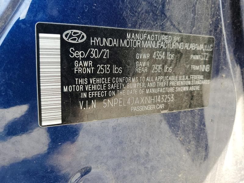 2022 HYUNDAI SONATA SEL SEL 12