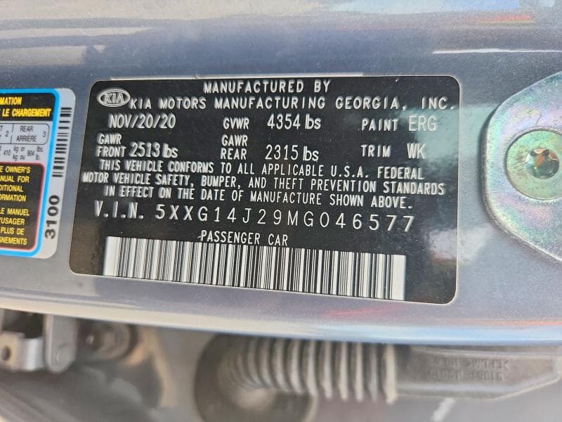 2021 KIA K5 LXS LXS 12