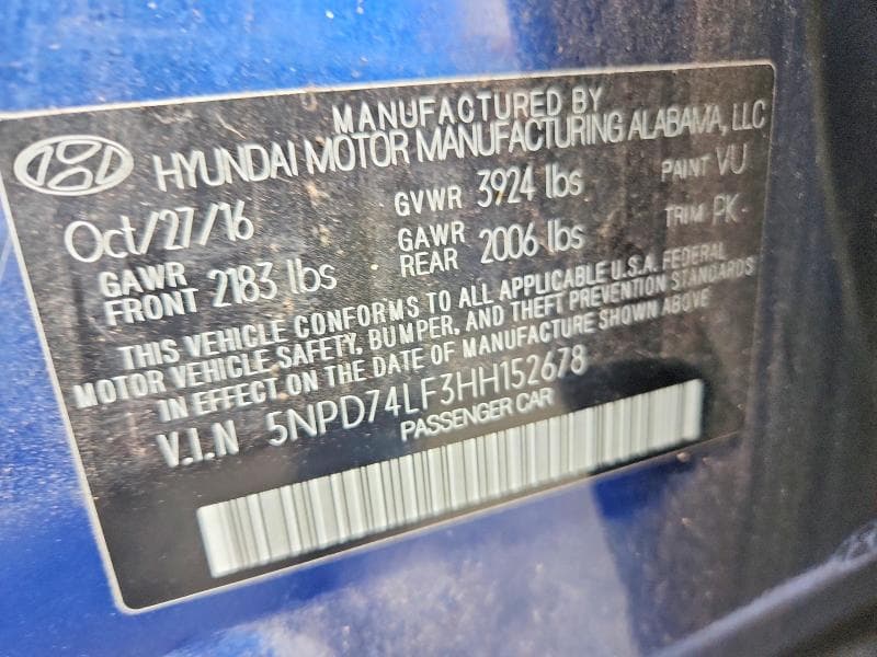 2017 HYUNDAI ELANTRA SE 12