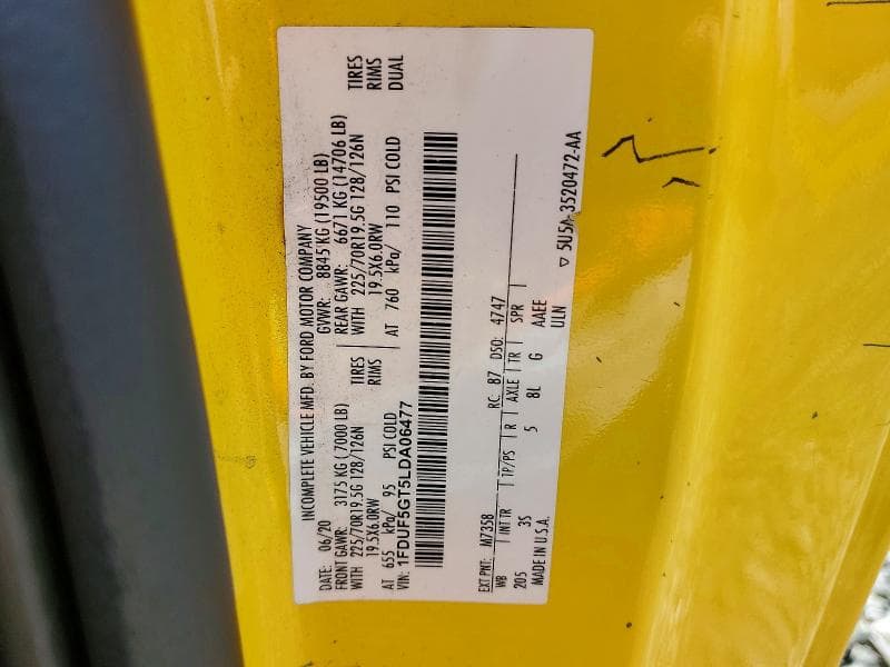 2020 FORD F550 SUPER DUTY SUPER DUTY 15