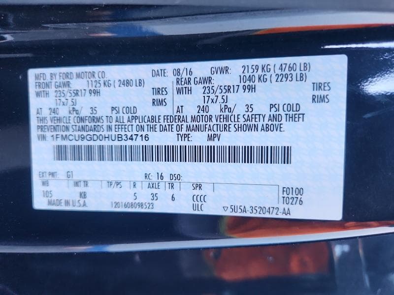 2017 FORD ESCAPE SE SE 13