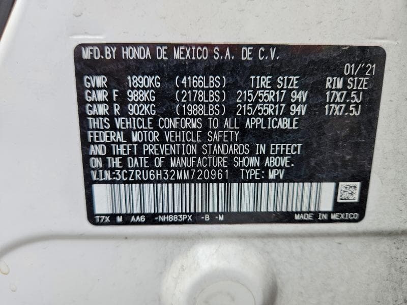2021 HONDA HR-V LX LX 13