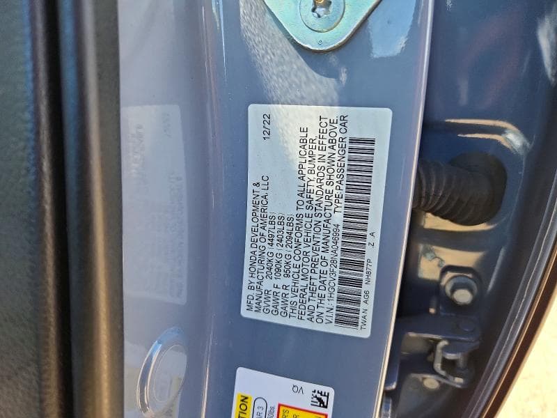 2022 HONDA ACCORD HYBRID SPORT HYBRID SPORT 12