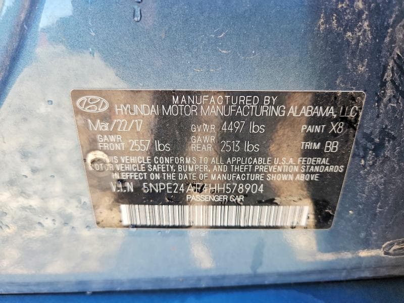 2017 HYUNDAI SONATA SE SE 12