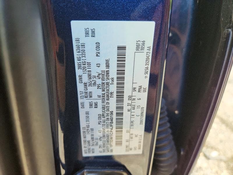 2018 FORD F150 SUPERCREW 12