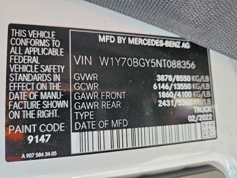 2022 MERCEDES-BENZ SPRINTER 1500 13