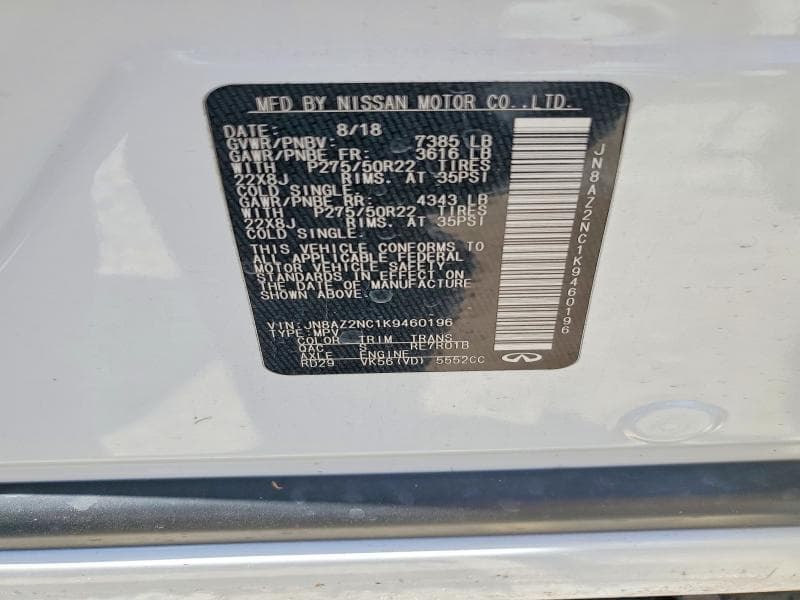 2019 INFINITI QX80 LUXE 12